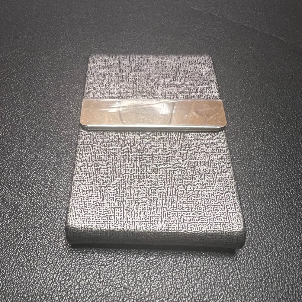*5/$15* Magnetic Business Card Holder - Grey